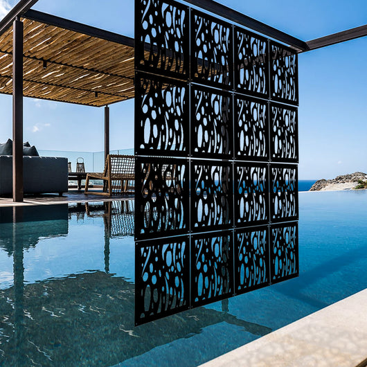 MISTRAL - Pannello in PVC traforato - Parasole Misura: 73x73 cm, Colore: nero