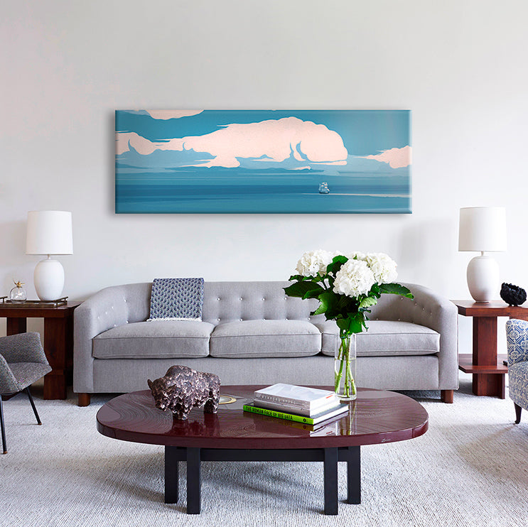 MOBY DICK Stampa su Canvas montata su telaio in legno Misura: 140x50 cm