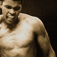 MOHAMMAD ALI vs SONNY LISTON - Tela Stampata montata su telaio in legno Misura: 70x100 cm