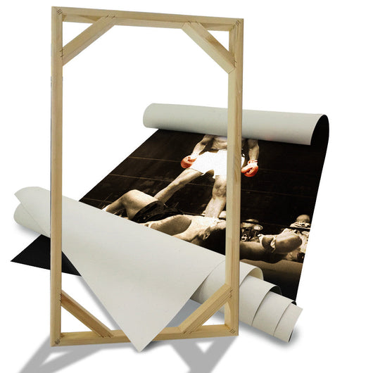 MOHAMMAD ALI vs SONNY LISTON - Tela Stampata montata su telaio in legno Misura: 70x100 cm