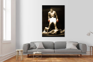 MOHAMMAD ALI vs SONNY LISTON - Tela Stampata montata su telaio in legno Misura: 70x100 cm