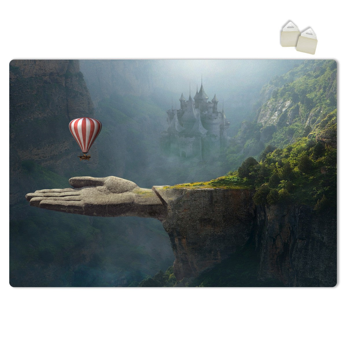 MONGOLFIERA IN MANO- POSTER in PVC da 3mm Misura: 70x100 cm