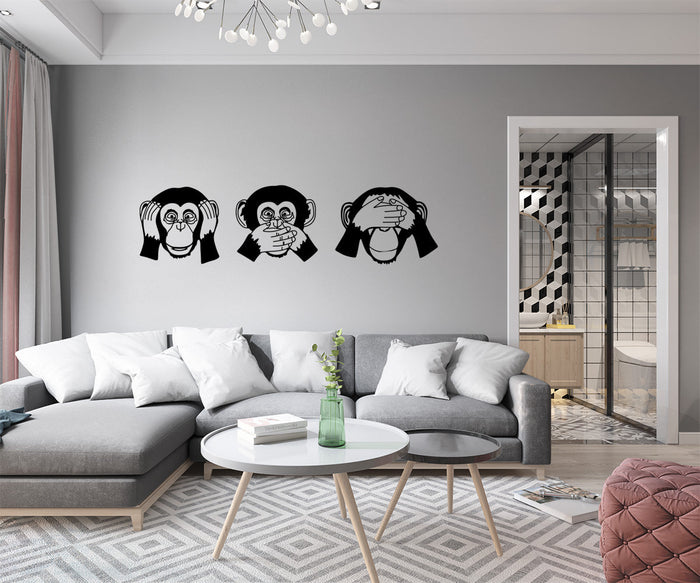 MONKEY - Adesivo murale wall sticker in vinile 40x150 cm Colore: nero