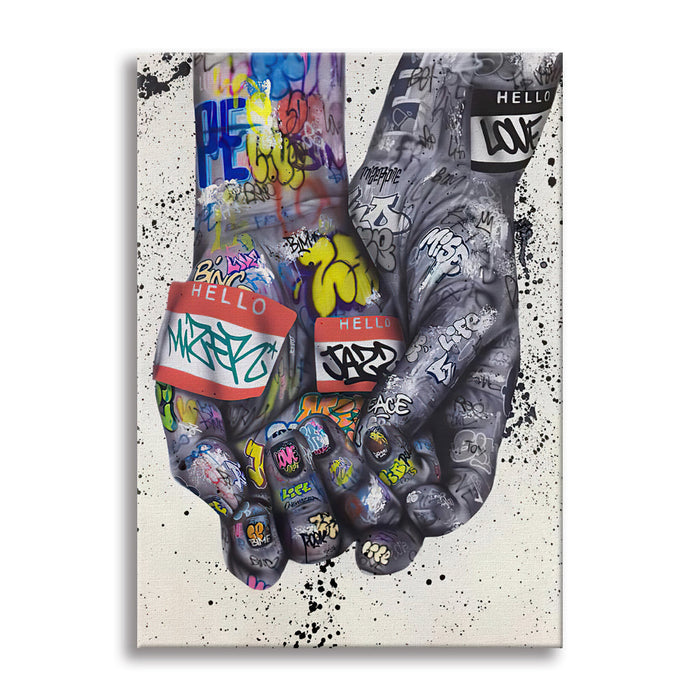 MuralHands -  Quadro Canvas Contemporaneo su telaio in legno Misura: 50x70 cm