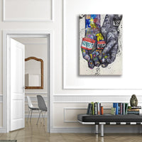 MuralHands -  Quadro Canvas Contemporaneo su telaio in legno Misura: 100x140 cm