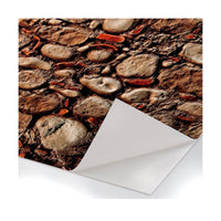 Muro Pietre e Cocci - Pellicola stampata adesiva in PVC finitura opaca Misura: 100x300 cm