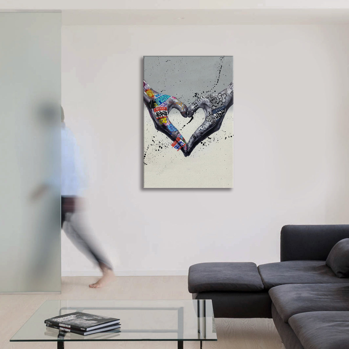 MyHeart4You -  Quadro Canvas Contemporaneo su telaio in legno Misura: 70x100 cm