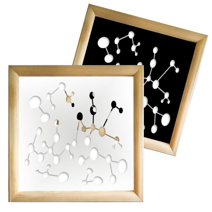 NANOTECH - Moduli Decorativi in Legno e PVC Misura: 48x48 cm, Colore: nero