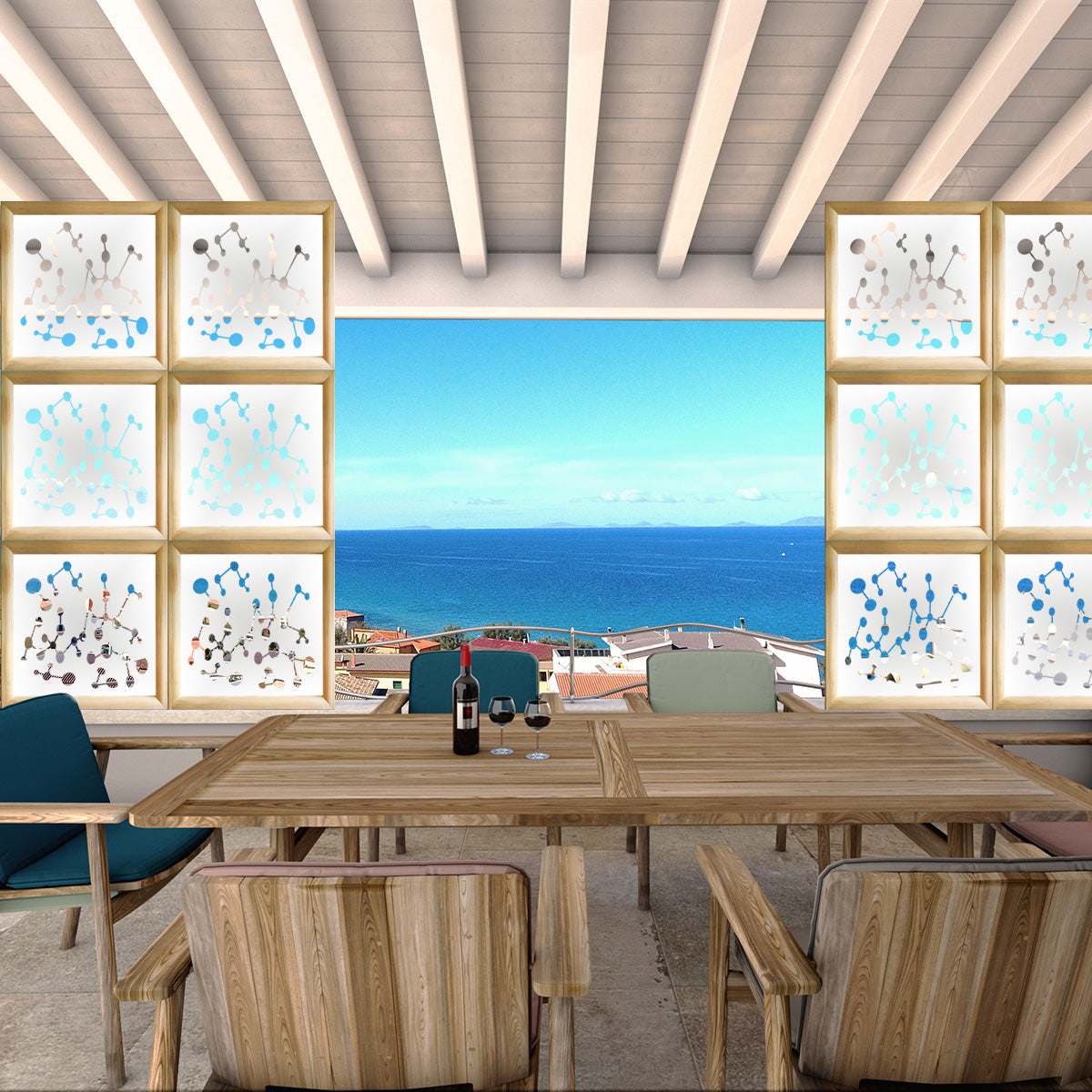 NANOTECH - Moduli Decorativi in Legno e PVC Colore: bianco, Misura: 73x73 cm