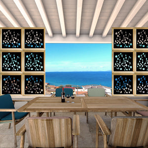 NANOTECH - Moduli Decorativi in Legno e PVC Colore: nero, Misura: 98x98 cm