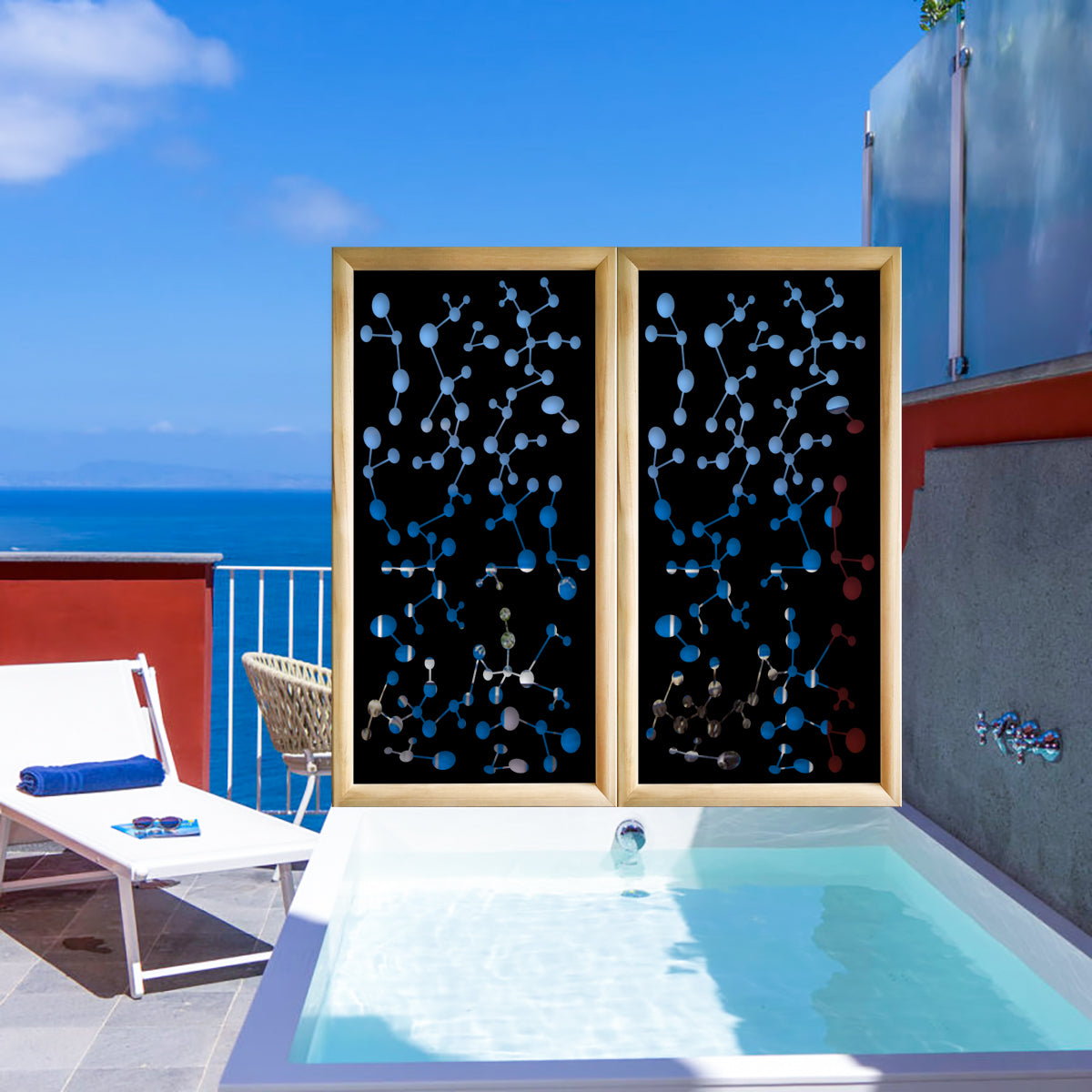 NANOTECH - Moduli Decorativi in Legno e PVC Colore: nero, Misura: 73x148 cm