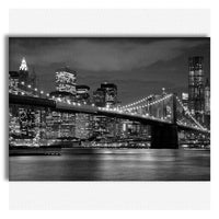 New York City by night - Quadro Canvas su telaio in legno Misura: 140x100 cm