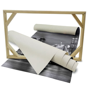 New York City by night - Quadro Canvas su telaio in legno Misura: 140x100 cm