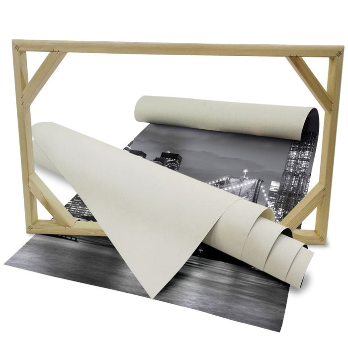 New York City by night - Quadro Canvas su telaio in legno Misura: 100x70 cm