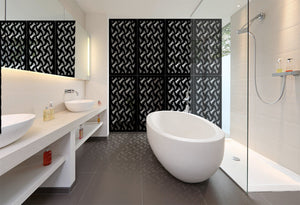 NINJA - Pannello in PVC traforato - Parasole Colore: nero, Misura: 98x198 cm