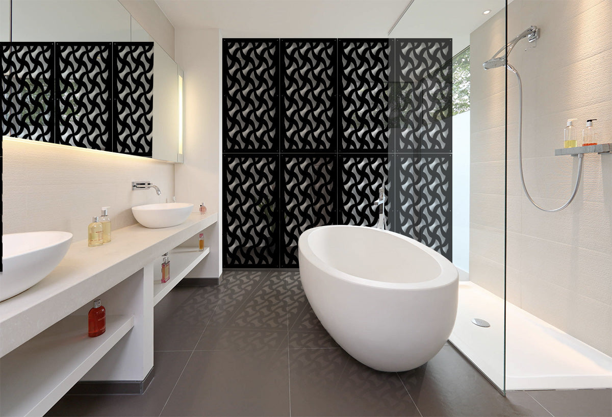 NINJA - Pannello in PVC traforato - Parasole Colore: nero, Misura: 73x148 cm
