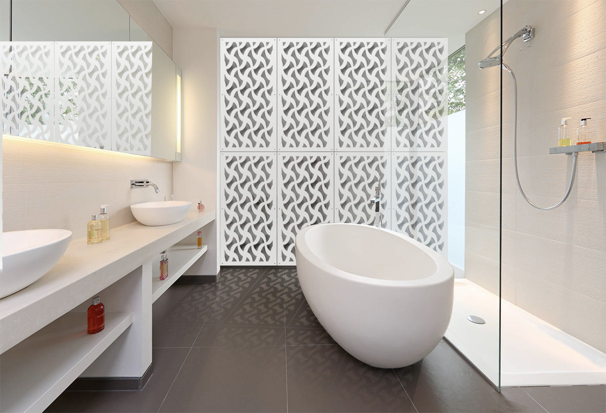 NINJA - Pannello in PVC traforato - Parasole Colore: bianco, Misura: 47x94 cm