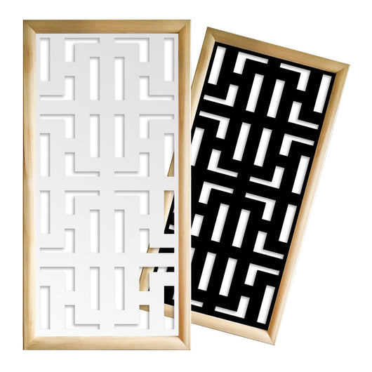 NO WAY - Moduli Decorativi in Legno e PVC Misura: 47x94 cm, Colore: nero