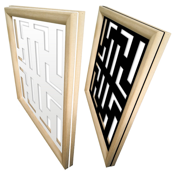 NO WAY - Moduli Decorativi in Legno e PVC Misura: 73x73 cm, Colore: nero