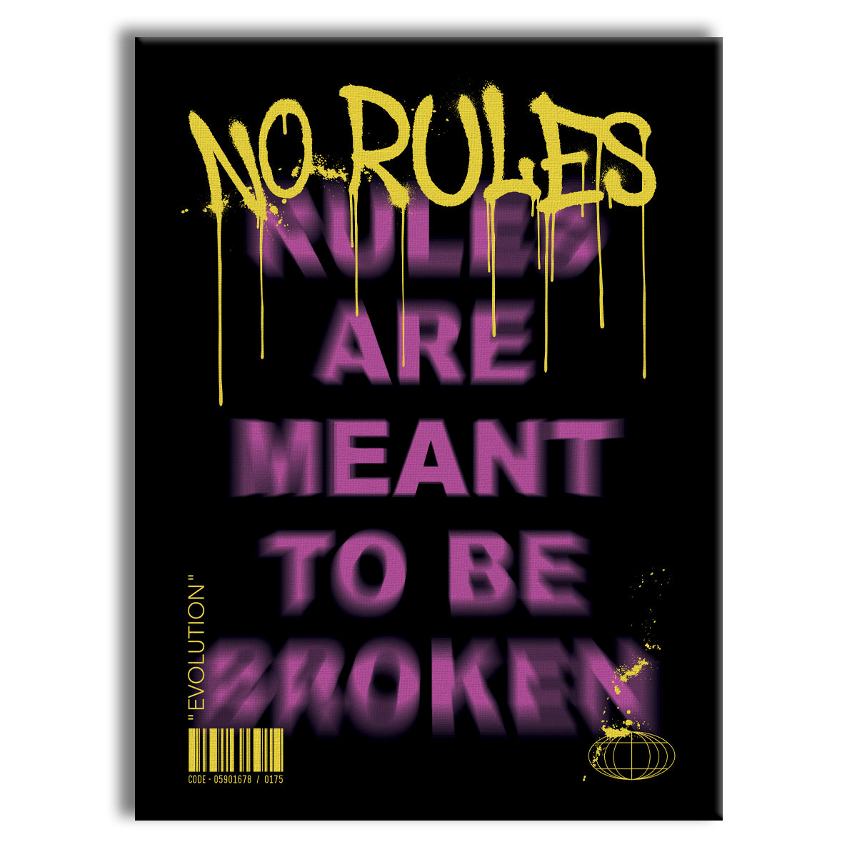 NoRules -  Quadro Canvas Contemporaneo su telaio in legno Misura: 100x140 cm