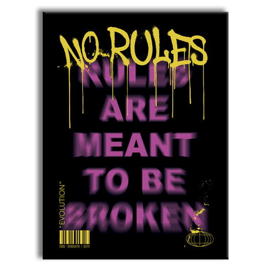 NoRules -  Quadro Canvas Contemporaneo su telaio in legno Misura: 70x100 cm