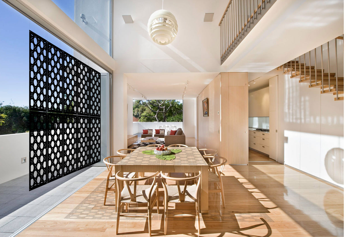 NOTTINGHAM - Pannello in PVC traforato - Parasole Colore: nero, Misura: 50x150 cm