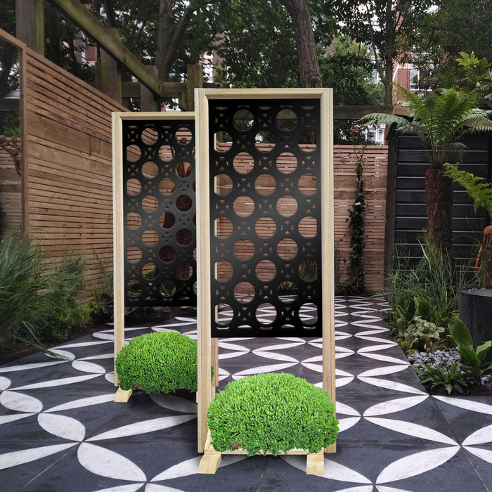 NOTTINGHAM - Separè - Paravento modulabile - 70x190cm - in Legno e PVC Colore: nero