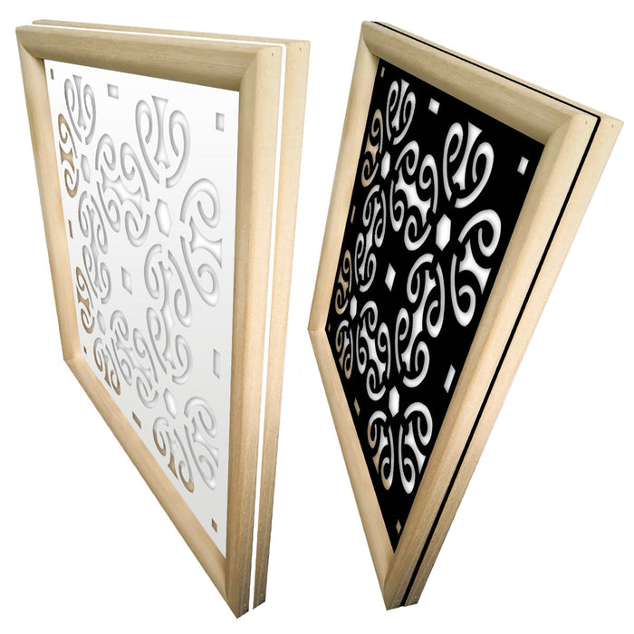OLD KEY - Moduli Decorativi in Legno e PVC Misura: 73x73 cm, Colore: nero
