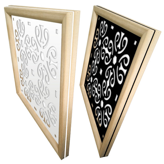 OLD KEY - Moduli Decorativi in Legno e PVC Misura: 48x48 cm, Colore: nero
