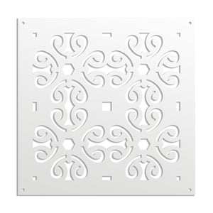 OLD KEY - Pannello in PVC traforato - Parasole Misura: 73x73 cm, Colore: bianco