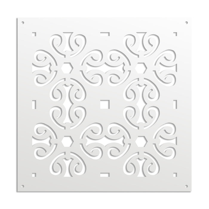 OLD KEY - Pannello in PVC traforato - Parasole Misura: 73x73 cm, Colore: bianco