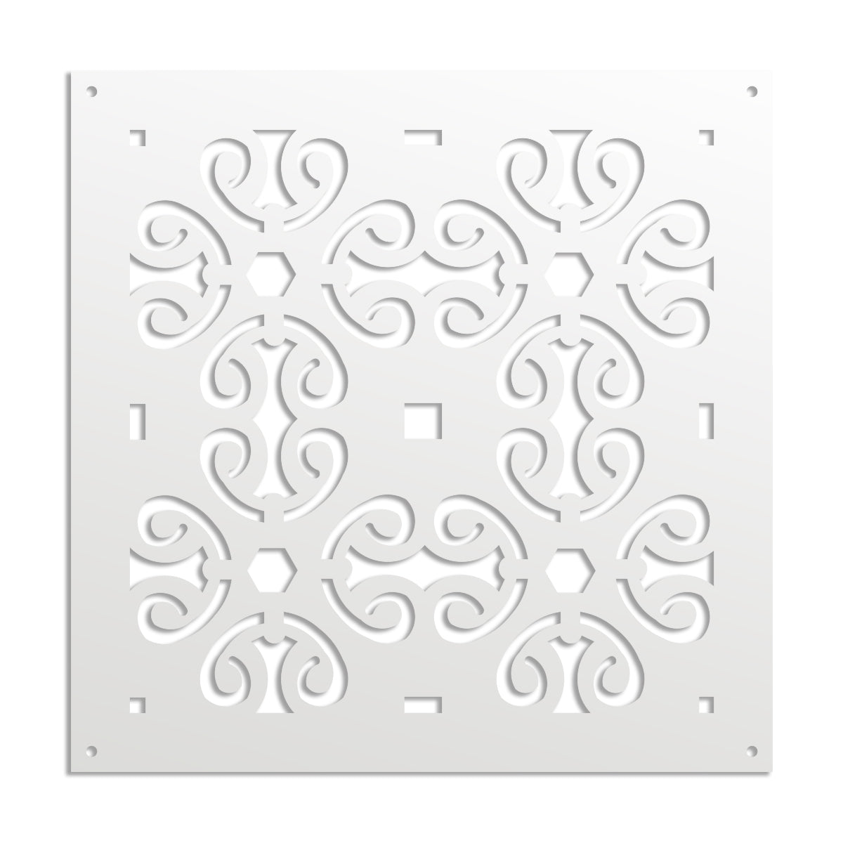 OLD KEY - Pannello in PVC traforato - Parasole Misura: 48x48 cm, Colore: bianco