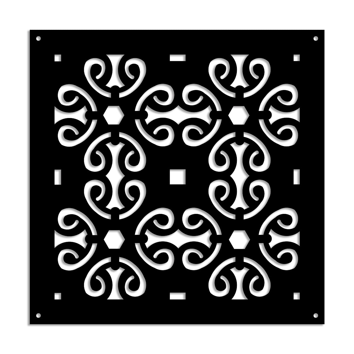 OLD KEY - Pannello in PVC traforato - Parasole Misura: 73x73 cm, Colore: nero