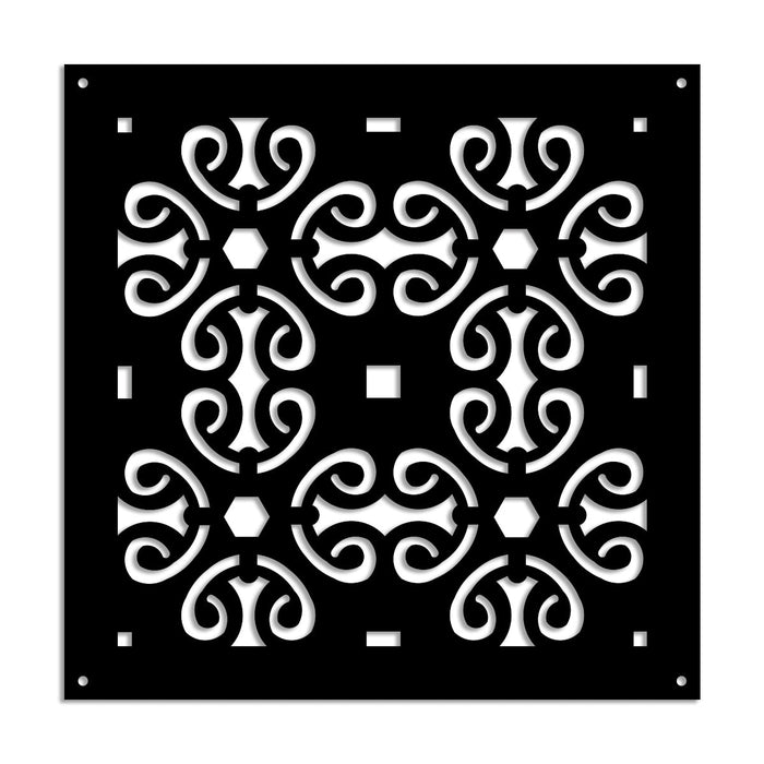 OLD KEY - Pannello in PVC traforato - Parasole Misura: 73x73 cm, Colore: nero