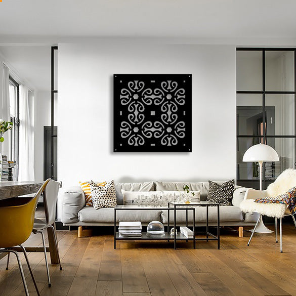 OLD KEY - Pannello in PVC traforato - Parasole Misura: 73x73 cm, Colore: nero