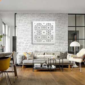 OLD KEY - Pannello in PVC traforato - Parasole Misura: 98x98 cm, Colore: bianco