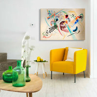 On White - Kandinsky - Quadro stampa su Canvas con telaio in legno Misura: 100x70 cm