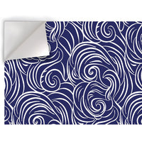 ONDE RICCE - Pellicola stampata adesiva in PVC finitura opaca Misura: 100x500 cm, Colore: Blu