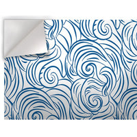 ONDE RICCE - Pellicola stampata adesiva in PVC finitura opaca Colore: Celeste, Misura: 100x200 cm