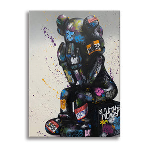 Orsetta -  Quadro Canvas Contemporaneo su telaio in legno Misura: 100x140 cm