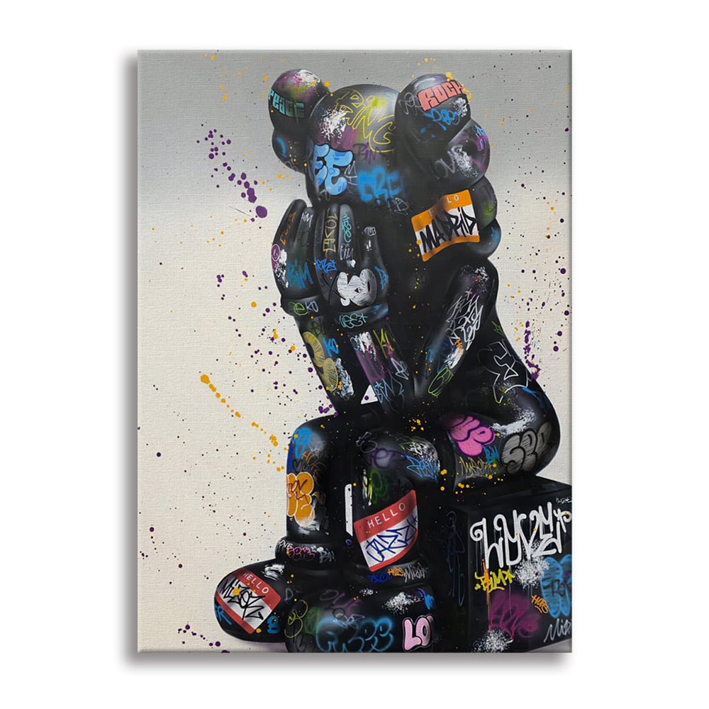 Orsetta -  Quadro Canvas Contemporaneo su telaio in legno Misura: 70x100 cm