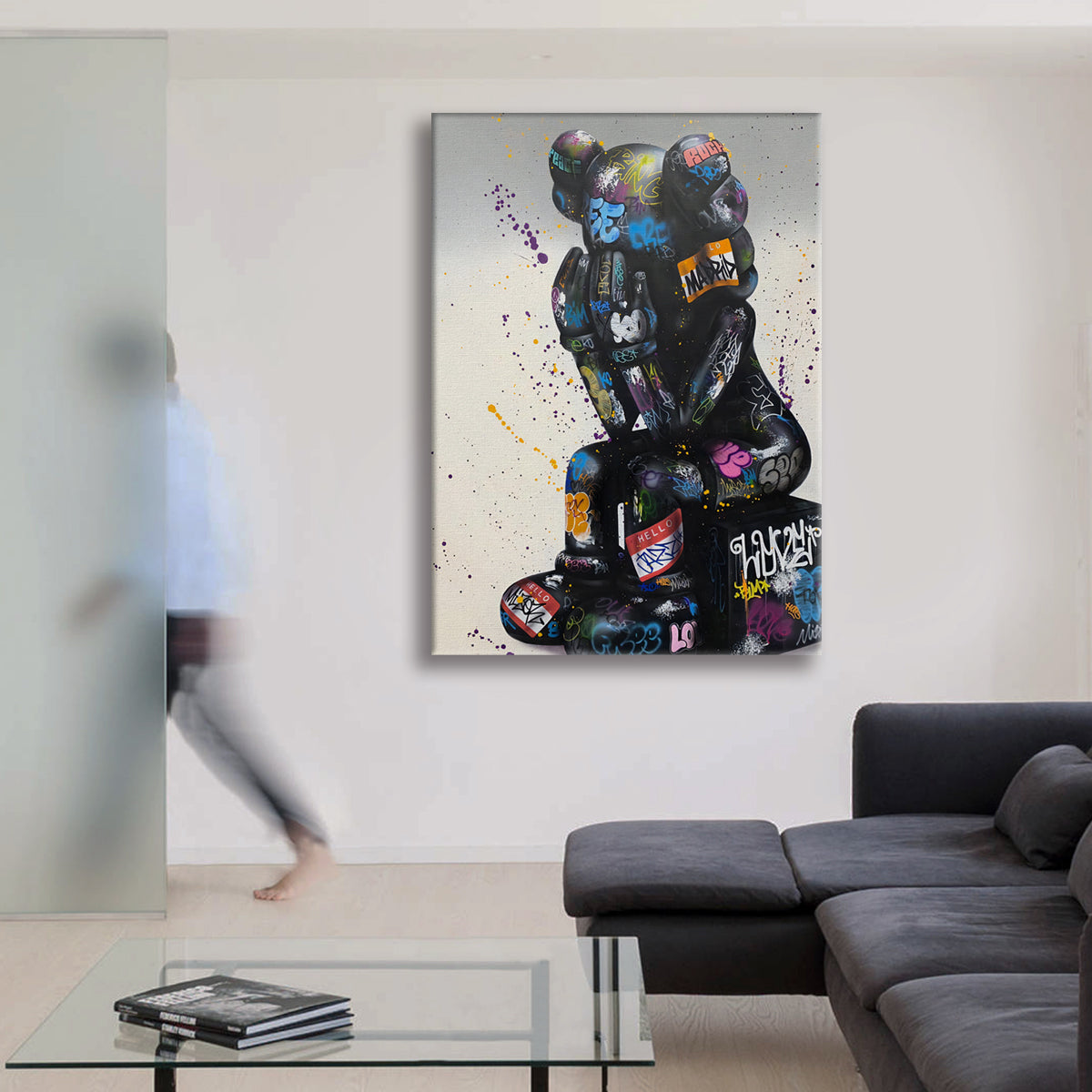 Orsetta -  Quadro Canvas Contemporaneo su telaio in legno Misura: 100x140 cm