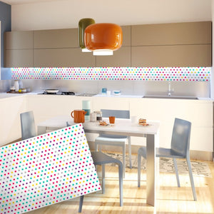 PALLINI COLORATI - Paraschizzi da cucina in PVC flessibile - Misura 120x60cm spessore 3mm