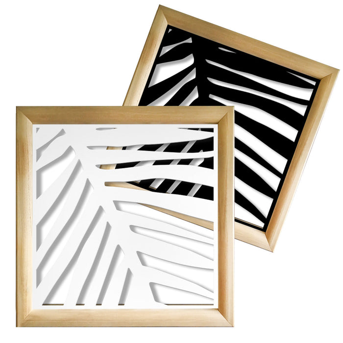 PALMA - Moduli Decorativi in Legno e PVC Misura: 48x48 cm, Colore: bianco