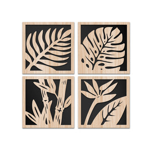 PALME 96x96 cm - Quadro arredo LASERCUT composito Legno e PVC Misura: 96x96 cm