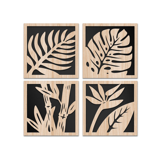 PALME 96x96 cm - Quadro arredo LASERCUT composito Legno e PVC Misura: 96x96 cm