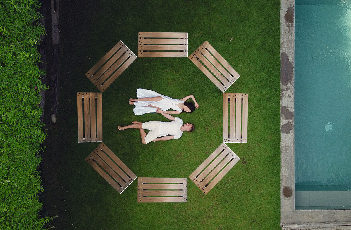 Panchina In Legno E Pvc Per Interno Ed Esterno Mod. FLOWERS