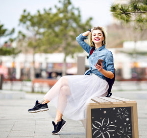 Panchina In Legno E Pvc Per Interno Ed Esterno Mod. FLOWERS