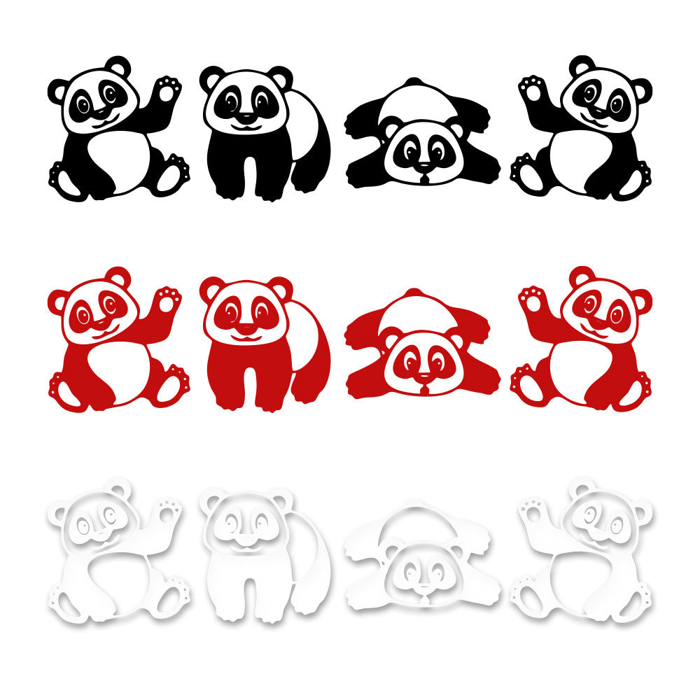 PANDA - Adesivo murale wall sticker in vinile 30x125 cm Colore: Rosso