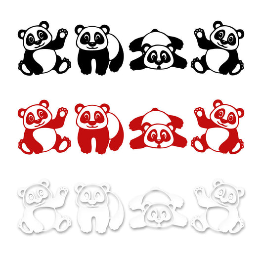 PANDA - Adesivo murale wall sticker in vinile 30x125 cm Colore: bianco